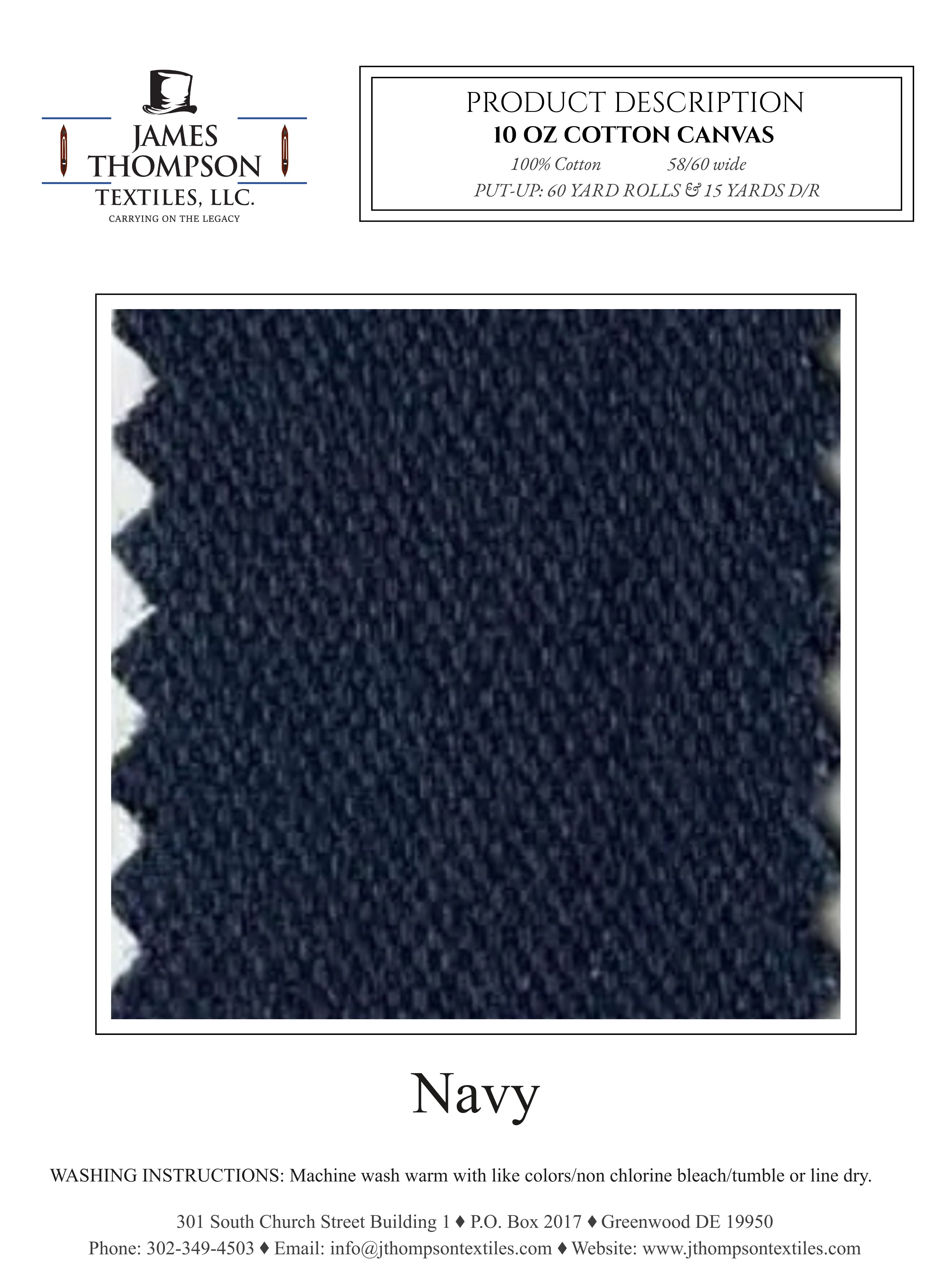 10 oz Cotton Canvas - Navy