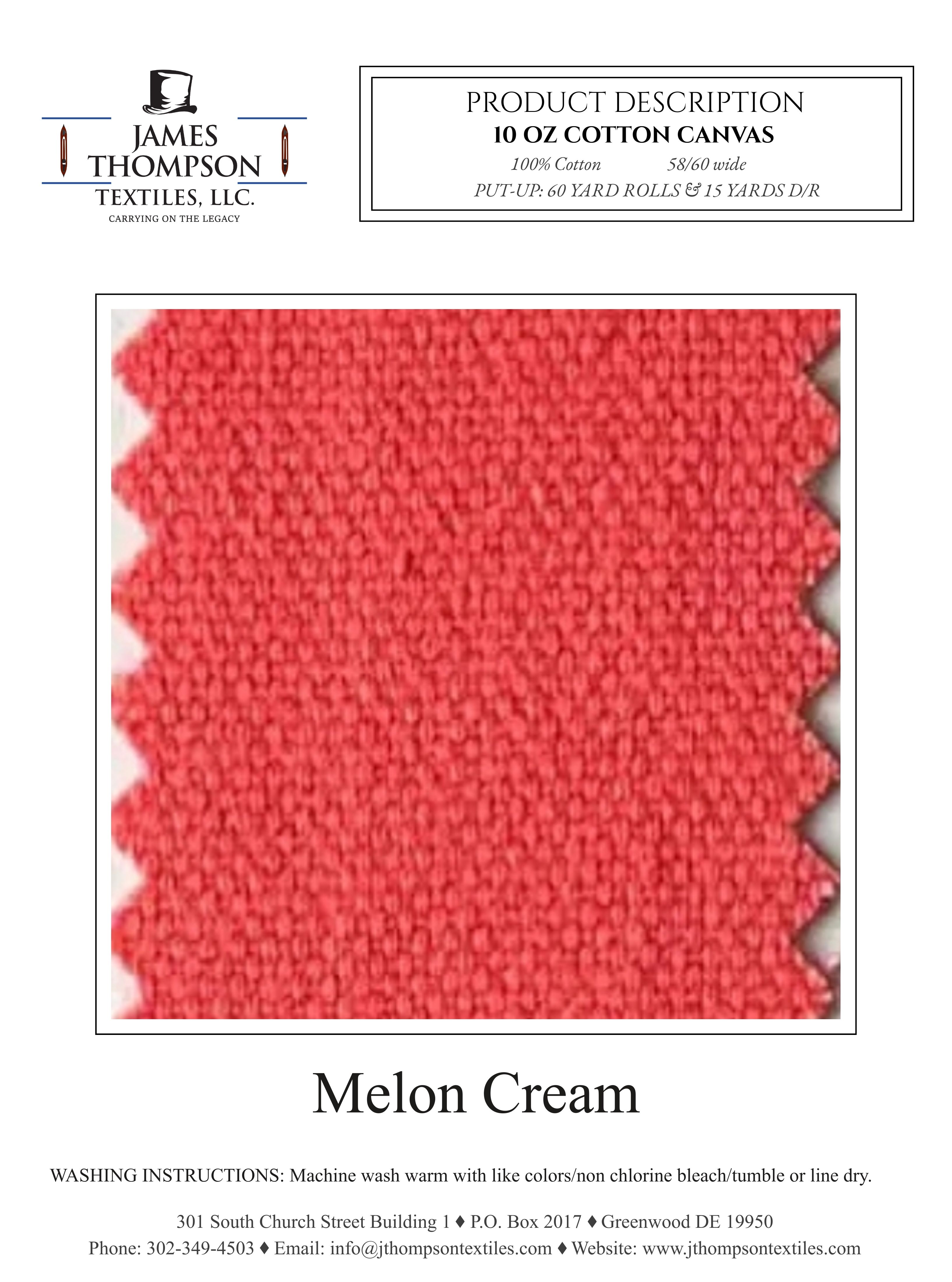 10 oz Cotton Canvas - Melon Cream