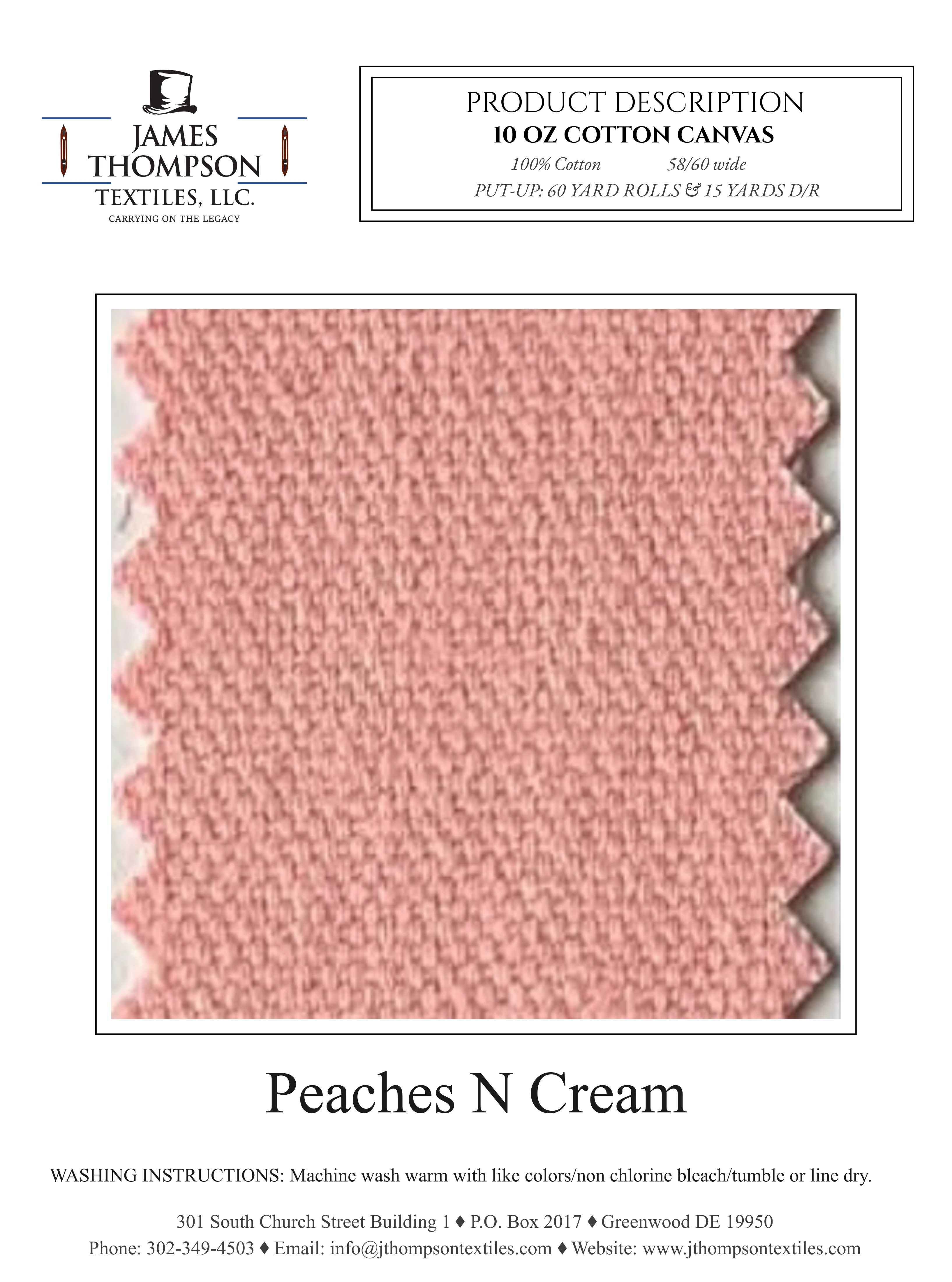 10 oz Cotton Canvas - Peaches N Cream