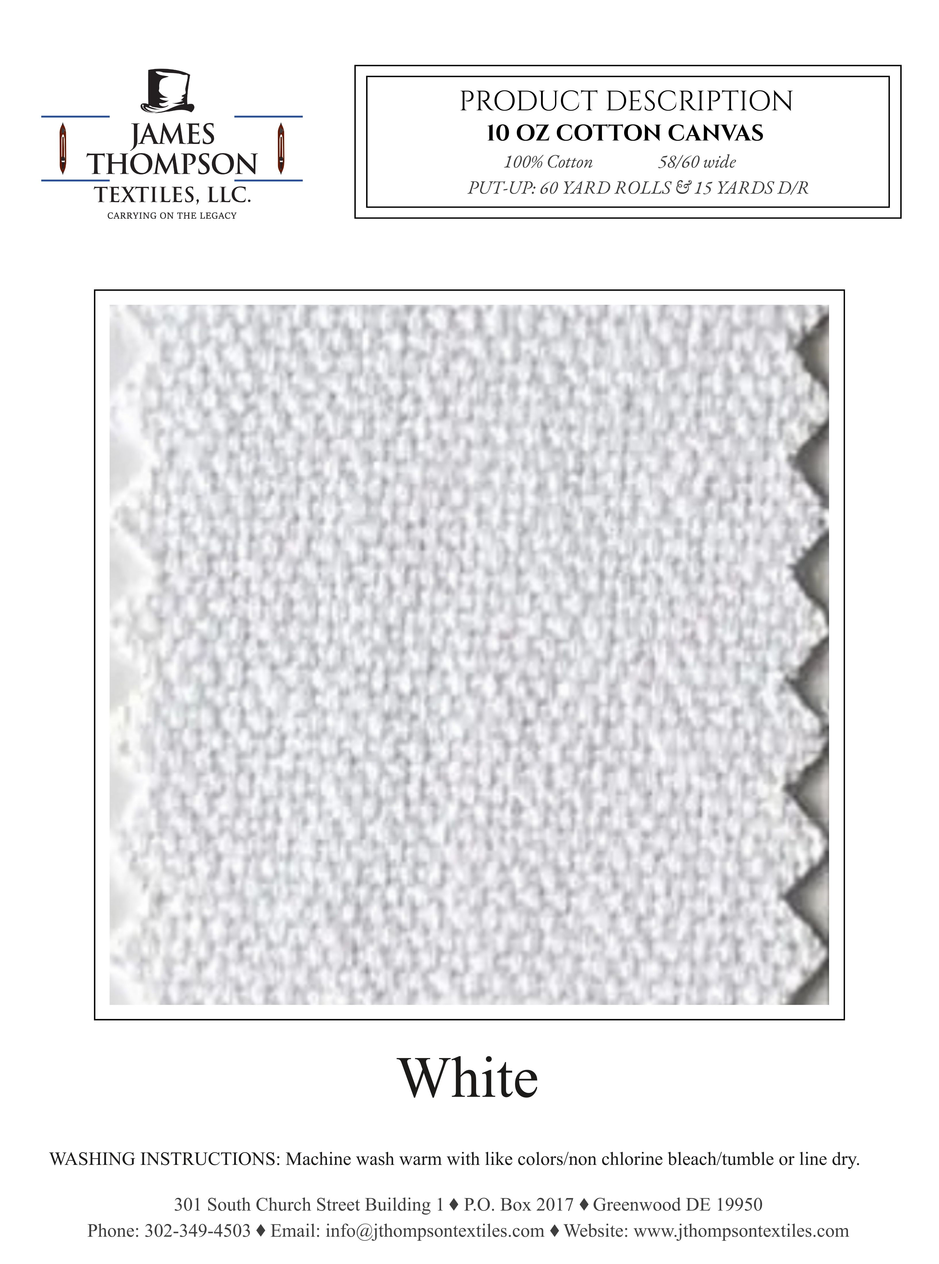 10 oz Cotton Canvas - White