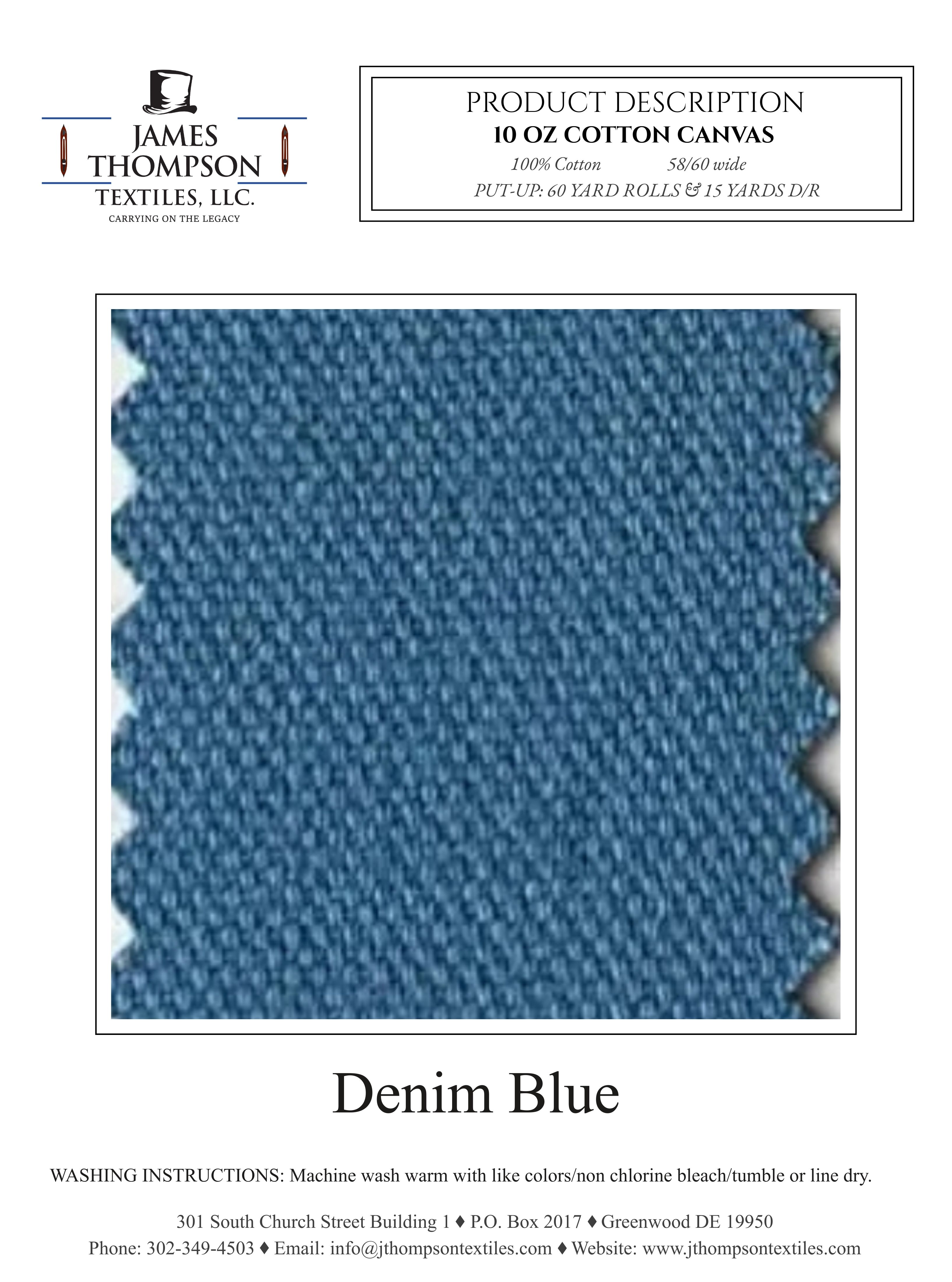 10 oz Cotton Canvas - Denim Blue