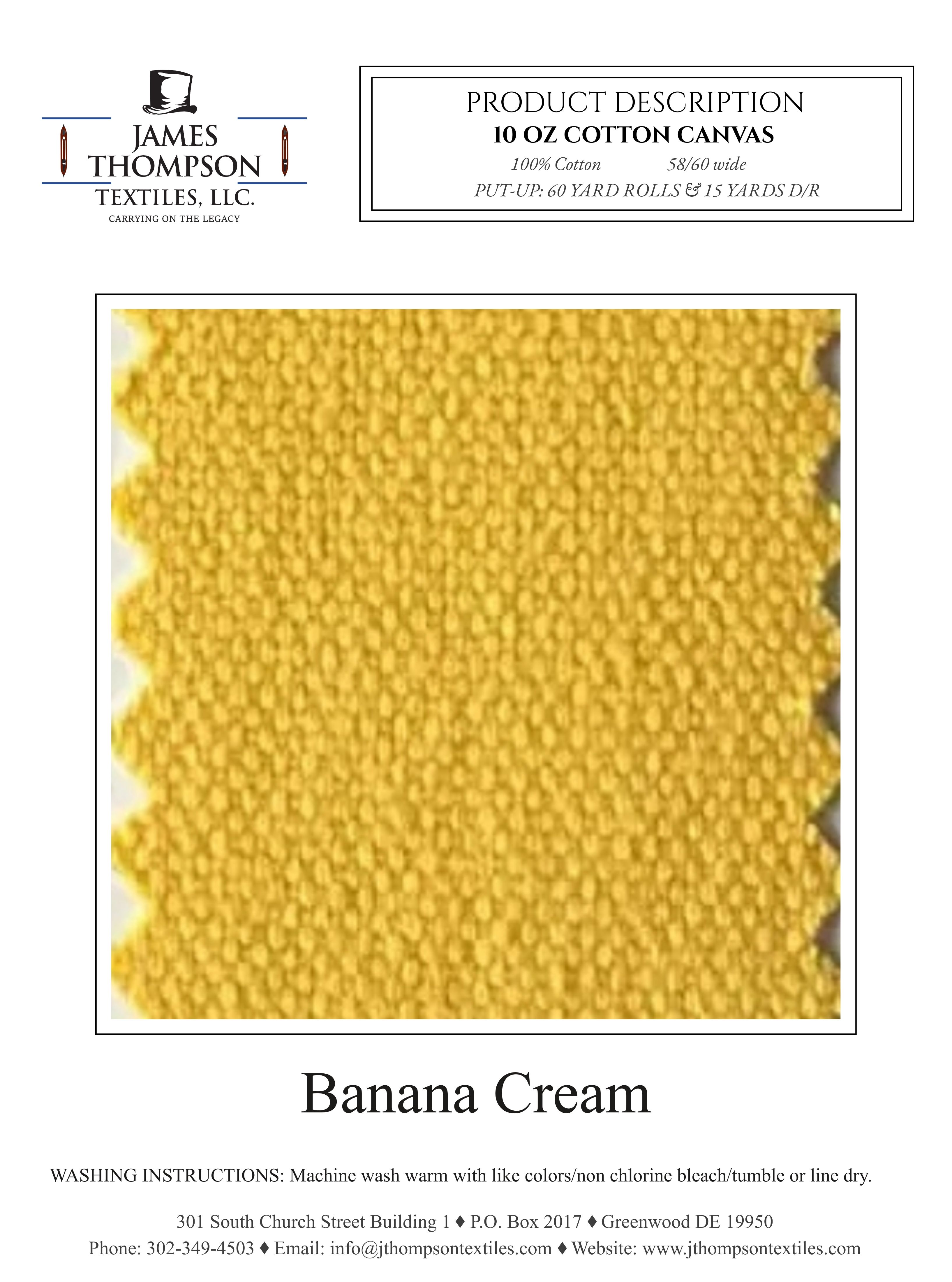 10 oz Cotton Canvas - Banana Cream